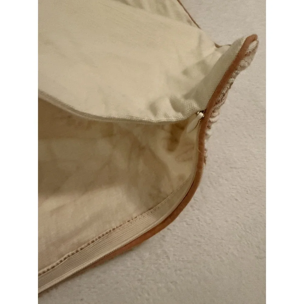 Threshold Decorative Embroidered Floral Orange Cream Throw Pillow Cases  24x24